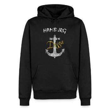 Anker Hamburg Digga - Männer Premium Bio Hoodie - Schwarz - Vorne - Nico (187cm)