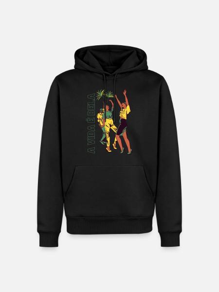 A vidé è bella (La vie est belle) Brésil - Sweat à capuche Premium bio Homme - noir
