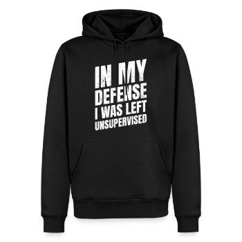 POUR MA DÉFENSE T Shirt - Sweat à capuche Premium bio Homme - noir - Devant - Nico (187cm)