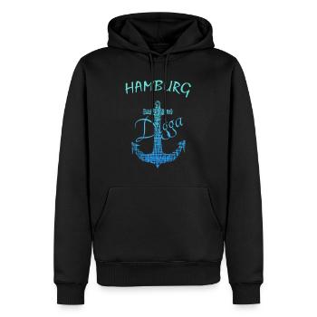 Anker Hamburg Digga - Männer Premium Bio Hoodie - Schwarz - Vorne - Nico (187cm)