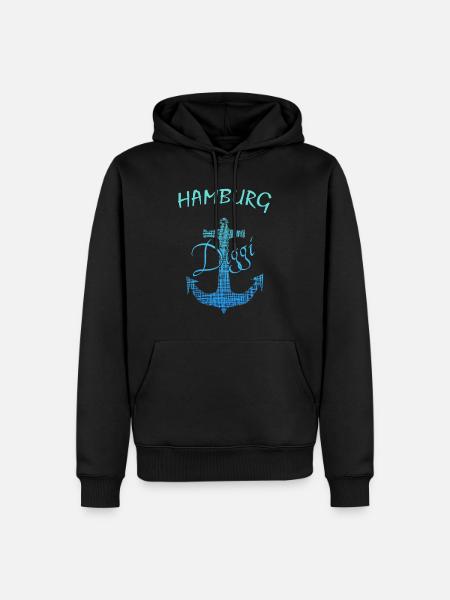 Hamburg - Männer Premium Bio Hoodie - Schwarz