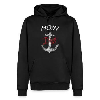 Anker Moin Diggi - Männer Premium Bio Hoodie - Schwarz - Vorne - Nico (187cm)