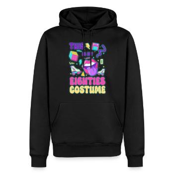 80er Cool - Männer Premium Bio Hoodie - Schwarz - Vorne - Nico (187cm)