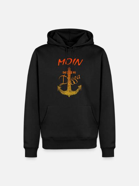 Moin moin - Männer Premium Bio Hoodie - Schwarz