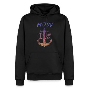 Moin Digga Hamburg - Männer Premium Bio Hoodie - Schwarz - Vorne - Nico (187cm)