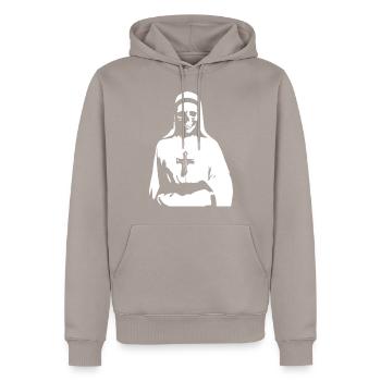 Der Reiz der Dunkelheit Unheilige Nonne, Gotik und Oc - Männer Premium Bio Hoodie - Taupe - Vorne - Nico (187cm)