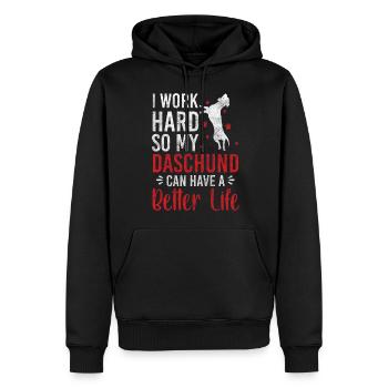Hund Hunde Jäger Zwergdackel - Männer Premium Bio Hoodie - Schwarz - Vorne - Nico (187cm)