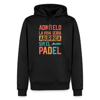La Vita sarebbe noiosa seza il Padel Frase Simpati - Felpa con cappuccio ecologica premium da uomo - nero - Fronte - Nico (187cm)