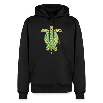 love the ocean, save the ocean - Männer Premium Bio Hoodie - Schwarz - Vorne - Nico (187cm)