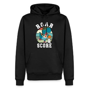 Basketball Dino T-Rex Spieler Sport Comic Cartoon - Männer Premium Bio Hoodie - Schwarz - Vorne - Nico (187cm)