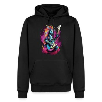 Rock Unicorn - Männer Premium Bio Hoodie - Schwarz - Vorne - Nico (187cm)