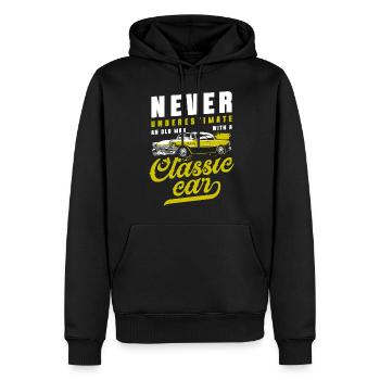 Auto Vintage Classic - Männer Premium Bio Hoodie - Schwarz - Vorne - Nico (187cm)
