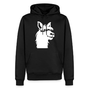 Lustige Lama-Silhouette Freche Spaß-Lamas - Männer Premium Bio Hoodie - Schwarz - Vorne - Nico (187cm)