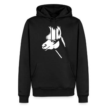 Lustige Lama-Silhouette Freche Spaß-Lamas - Männer Premium Bio Hoodie - Schwarz - Vorne - Nico (187cm)