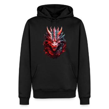 Regard de dragon sombre : Ténèbres mystiques - Sweat à capuche Premium bio Homme - noir - Devant - Nico (187cm)