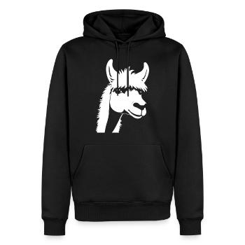 Funny Llama Silhouette Cheeky Fun Llamas - Men’s Premium Organic Hoodie - black - Front - Nico (187cm)