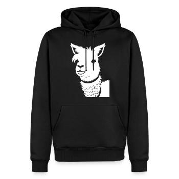 Funny Llama Silhouette Cheeky Fun Llamas - Men’s Premium Organic Hoodie - black - Front - Nico (187cm)