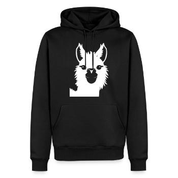 Funny Llama Silhouette Cheeky Fun Llamas - Men’s Premium Organic Hoodie - black - Front - Nico (187cm)