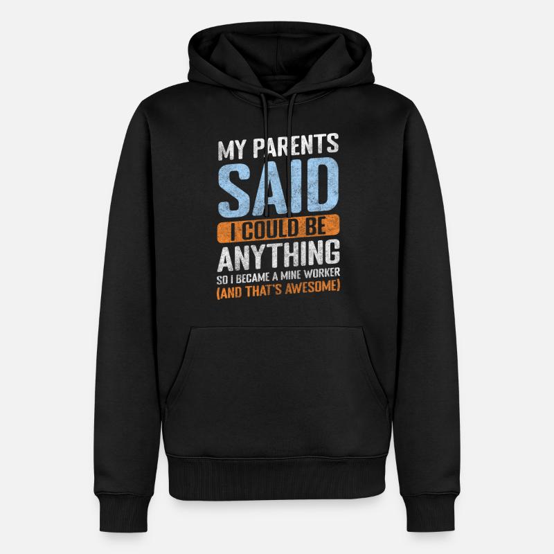 Miner Mining Shovel Work - Men’s Premium Organic Hoodie - black