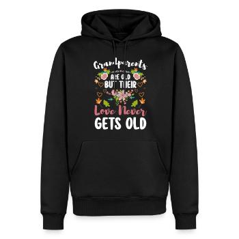 Grandparents Family Pampering - Men’s Premium Organic Hoodie - black - Front - Nico (187cm)