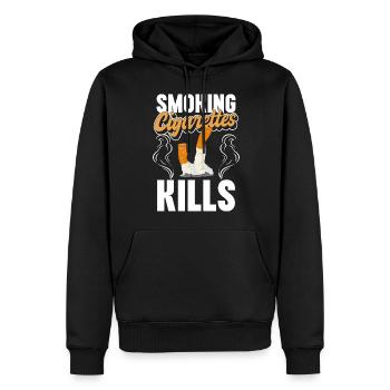 Smoking Gentleman No Smoking Santé - Sweat à capuche Premium bio Homme - noir - Devant - Nico (187cm)