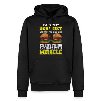 Essen Restaurant Vielesser - Männer Premium Bio Hoodie - Schwarz - Vorne - Nico (187cm)