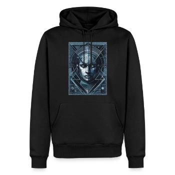 Spaceman Blue Face - Men’s Premium Organic Hoodie - black - Front - Nico (187cm)