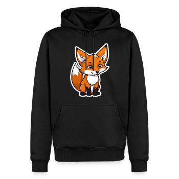 Fox Illustration - Men’s Premium Organic Hoodie - black - Front - Nico (187cm)