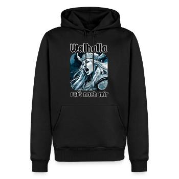 Valhalla, la Vierge de bouclier, m’appelle - Sweat à capuche Premium bio Homme - noir - Devant - Nico (187cm)