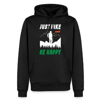 Just Hike And Be Happy - Männer Premium Bio Hoodie - Schwarz - Vorne - Nico (187cm)