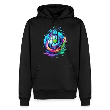 Neon Blitz Football Frenzy - Men’s Premium Organic Hoodie - black - Front - Nico (187cm)