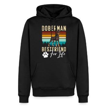 Dobermann Hunderasse Beschützer Schutzhund - Männer Premium Bio Hoodie - Schwarz - Vorne - Nico (187cm)