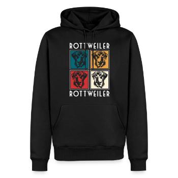 Rottweiler Danger Master - Sweat à capuche Premium bio Homme - noir - Devant - Nico (187cm)