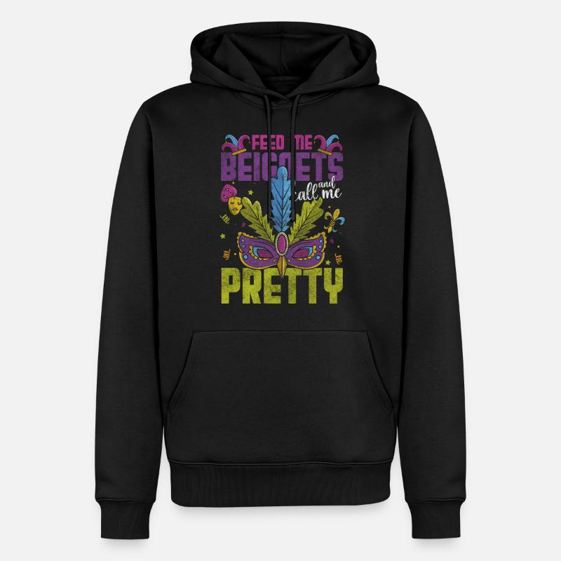 Parade Maske Bunt Perlen - Männer Premium Bio Hoodie - Schwarz