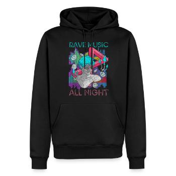 Rave Festival Minimal - Männer Premium Bio Hoodie - Schwarz - Vorne - Nico (187cm)