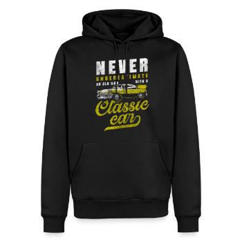Oldtimer Automobil Baujahr - Männer Premium Bio Hoodie - Schwarz - Vorne - Nico (187cm)