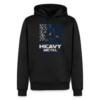 Rock and Roll Band Guitare Heavy - Sweat à capuche Premium bio Homme - noir - Devant - Nico (187cm)