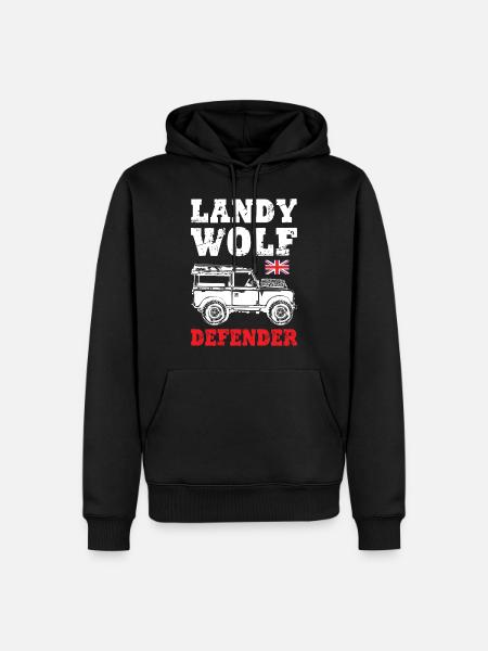 Landy Wolf Defender - Men’s Premium Organic Hoodie - black