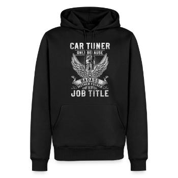 Tuning Schrauber Hochglanz Sportwagen - Männer Premium Bio Hoodie - Schwarz - Vorne - Nico (187cm)