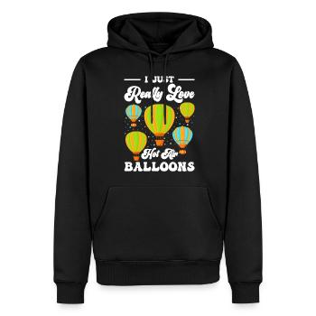 Ballonfahrt Luftfahrt Spaß Sport - Männer Premium Bio Hoodie - Schwarz - Vorne - Nico (187cm)