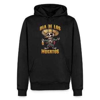 Dia De Los Muertos Totenkopf Totenschädel Tequilla - Männer Premium Bio Hoodie - Schwarz - Vorne - Nico (187cm)