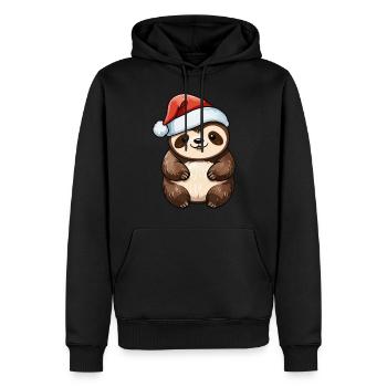 Dessin de Noël paresseux - Sweat à capuche Premium bio Homme - noir - Devant - Nico (187cm)