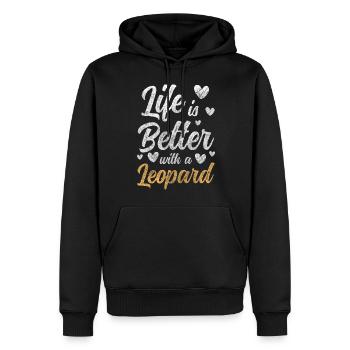 Raubtier Gefahr - Männer Premium Bio Hoodie - Schwarz - Vorne - Nico (187cm)