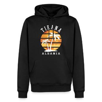 Tirana Tirane Albanien Sommer Palmen Strand Meer - Männer Premium Bio Hoodie - Schwarz - Vorne - Nico (187cm)