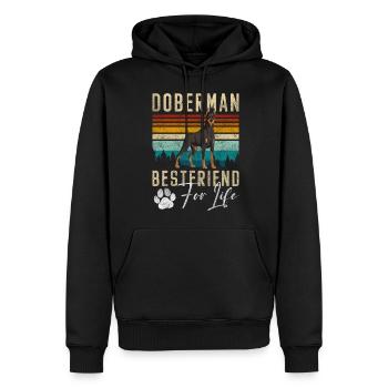 Doberman Chien Animal Chien Amour - Sweat à capuche Premium bio Homme - noir - Devant - Nico (187cm)