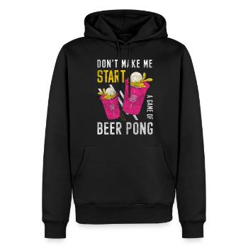 Beer Pong Balle Tennis de table - Sweat à capuche Premium bio Homme - noir - Devant - Nico (187cm)
