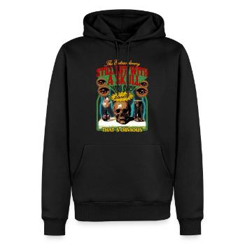 Nature morte avec un crâne, littéralement ! - Sweat à capuche Premium bio Homme - noir - Devant - Nico (187cm)
