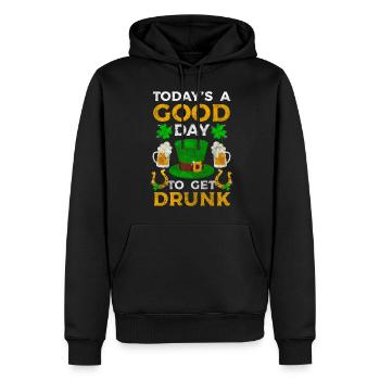Irlandais Envie de voyager Bonheur Irlandais - Sweat à capuche Premium bio Homme - noir - Devant - Nico (187cm)
