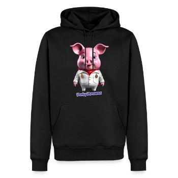 Des personnages de porc. Des personnages de cochons amusants. Elvis - Sweat à capuche Premium bio Homme - noir - Devant - Nico (187cm)