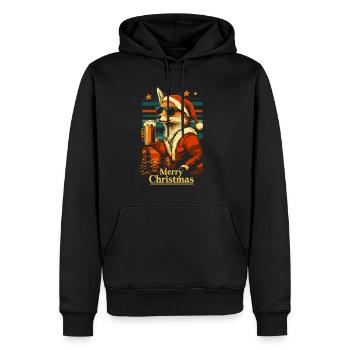 Weihnachten Bier Fuchs - Männer Premium Bio Hoodie - Schwarz - Vorne - Nico (187cm)